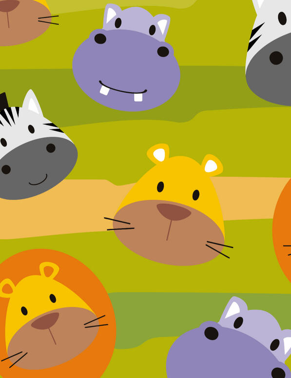 Cute cartoon animal safari background