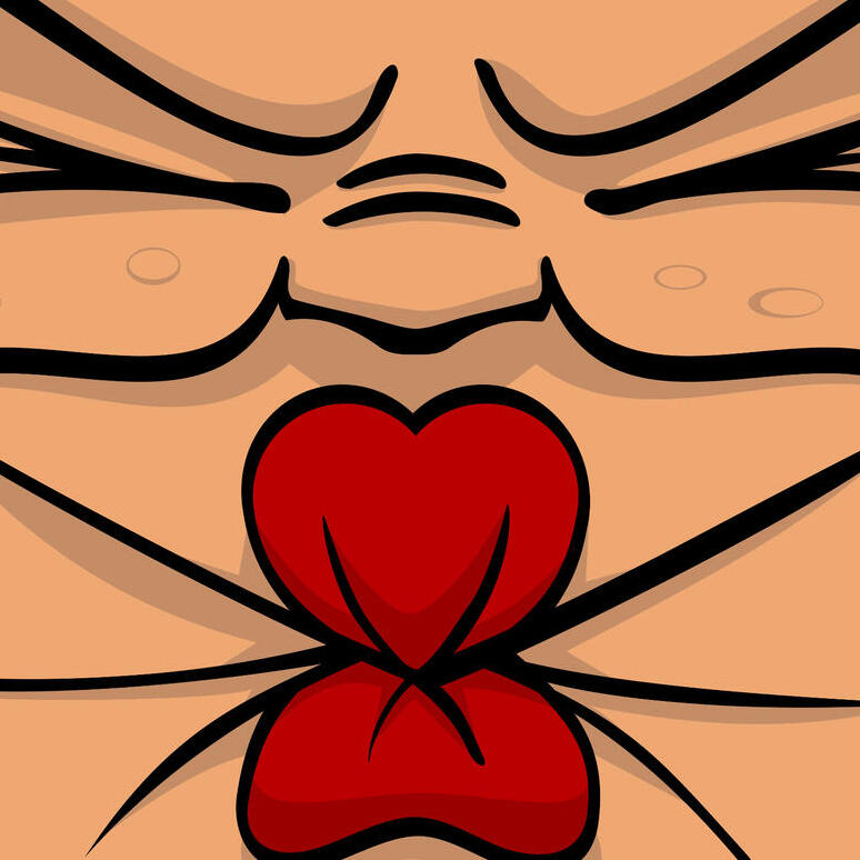 Pucker sour face illustration