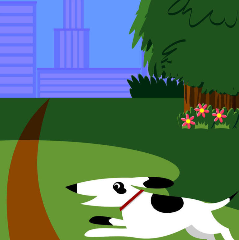 Illustration Dog in Park